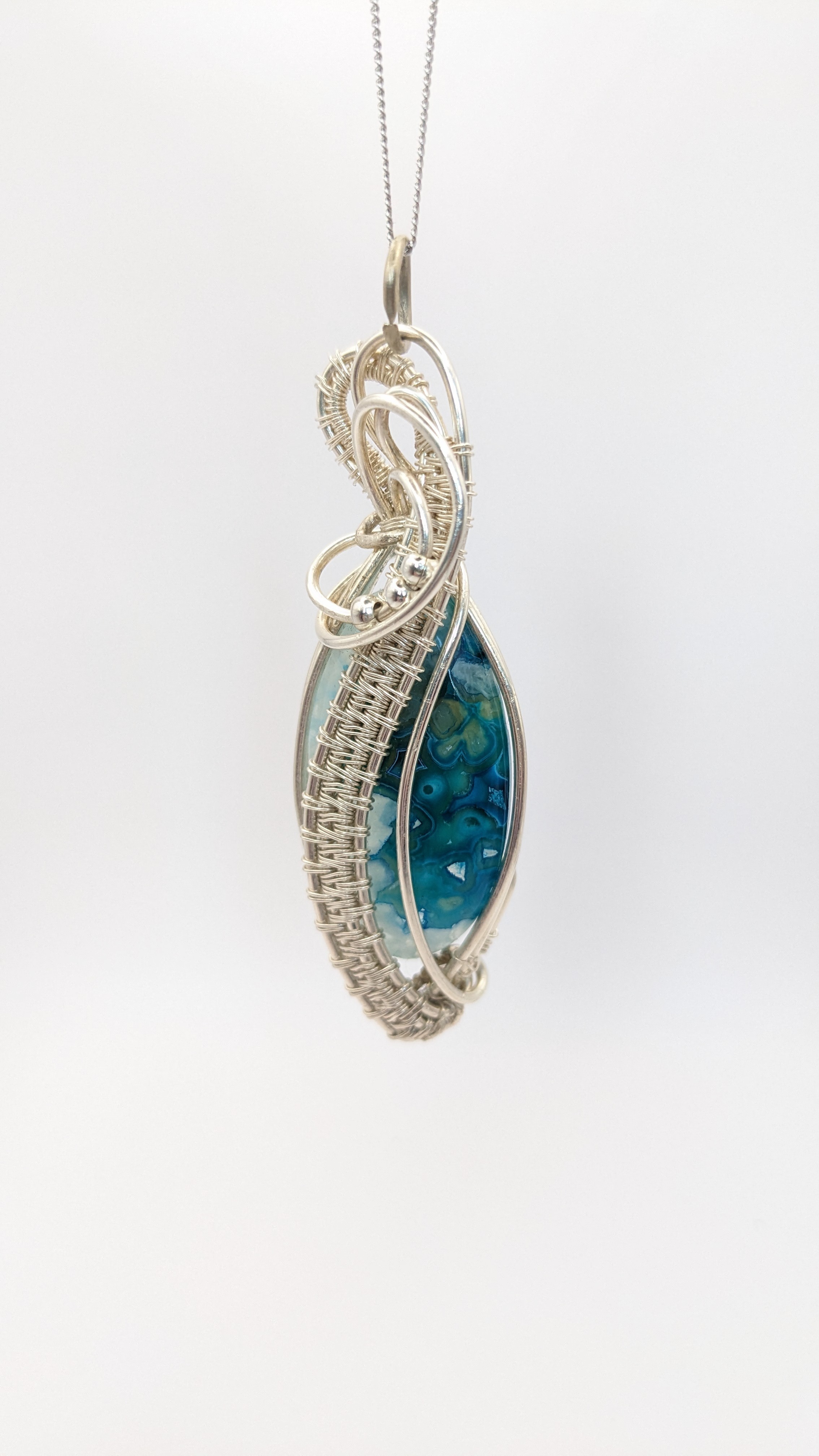 Ocean Mist Agate Pendant